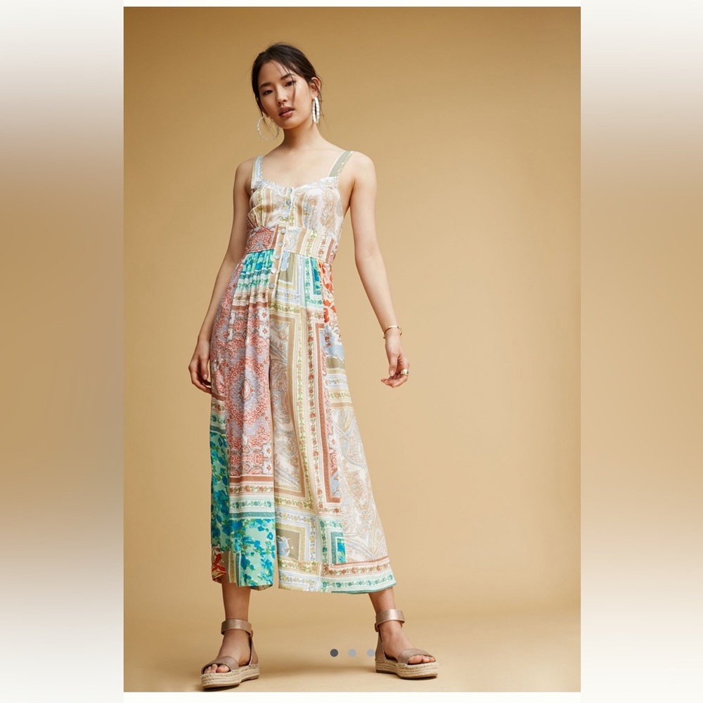 Anthropologie Patchwork Jumpsuit by Plenty by Tracy Reese Sz 12 NWT